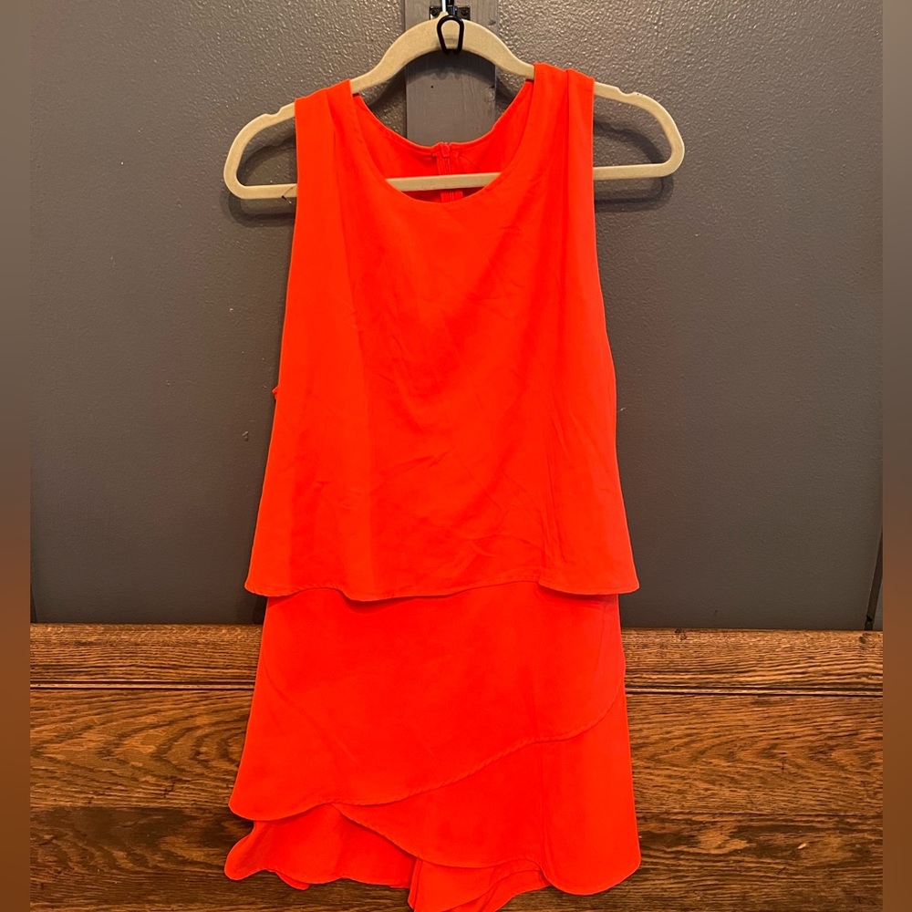 Flowy Tiered Red Romper